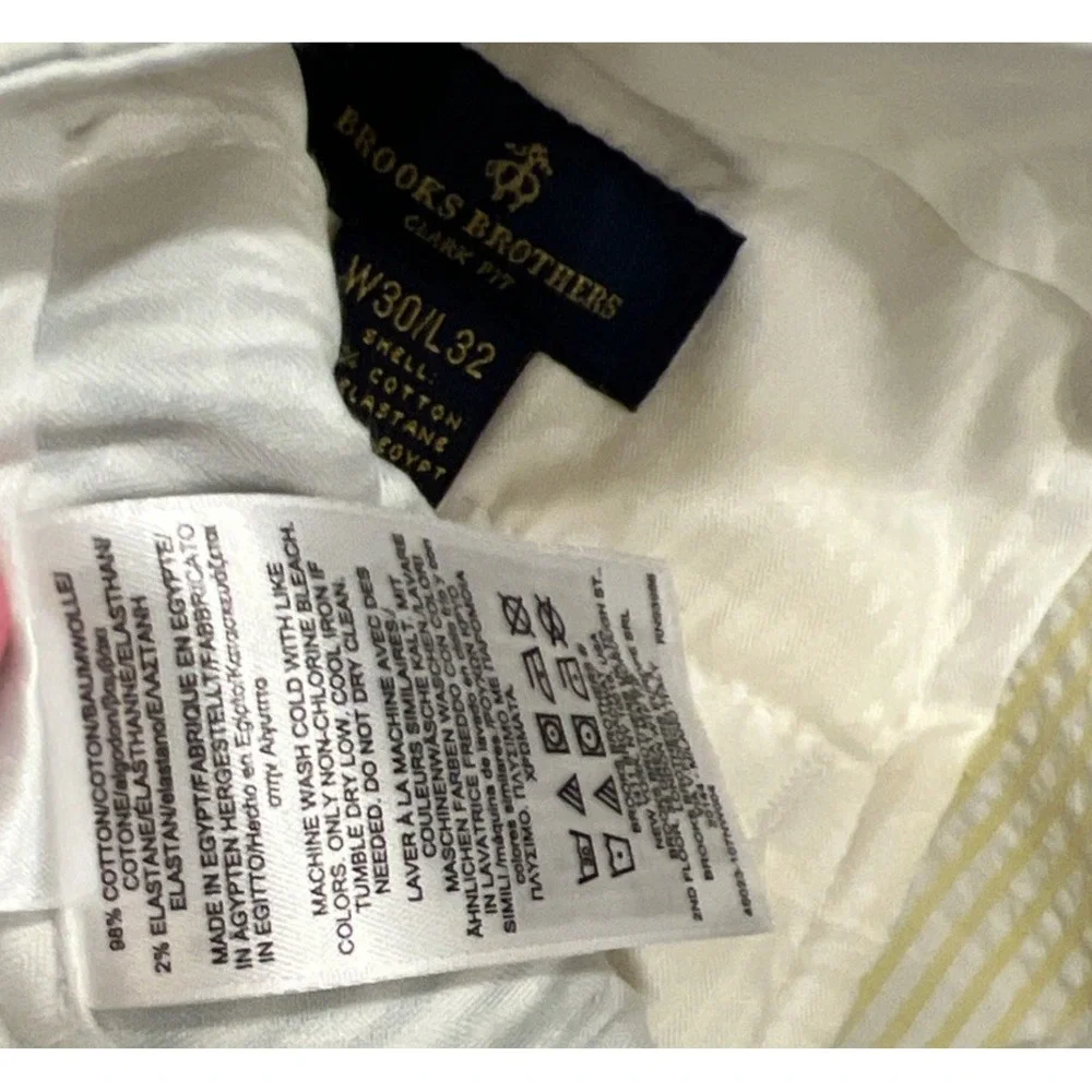 New Brooks Brothers Clark Fit Seersucker Pastel Colorblock Stripe Pants 29x32